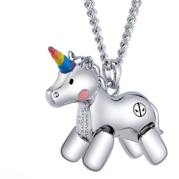 Marvel X RockLove DeadPool dead pool unicorn Necklace NWT pouch not included - Picture 4 of 8